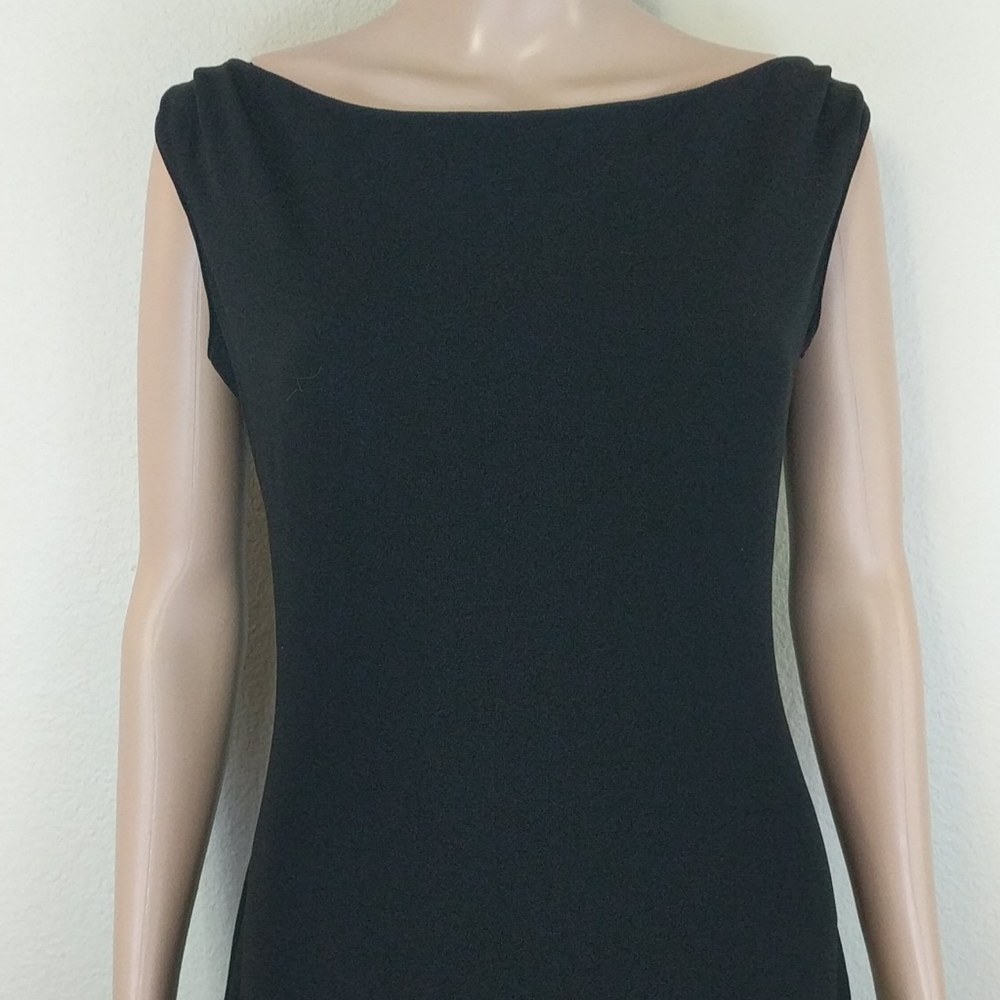 [Tahari] Black Midi Dress Circle Skater Flare - Picture 2 of 8
